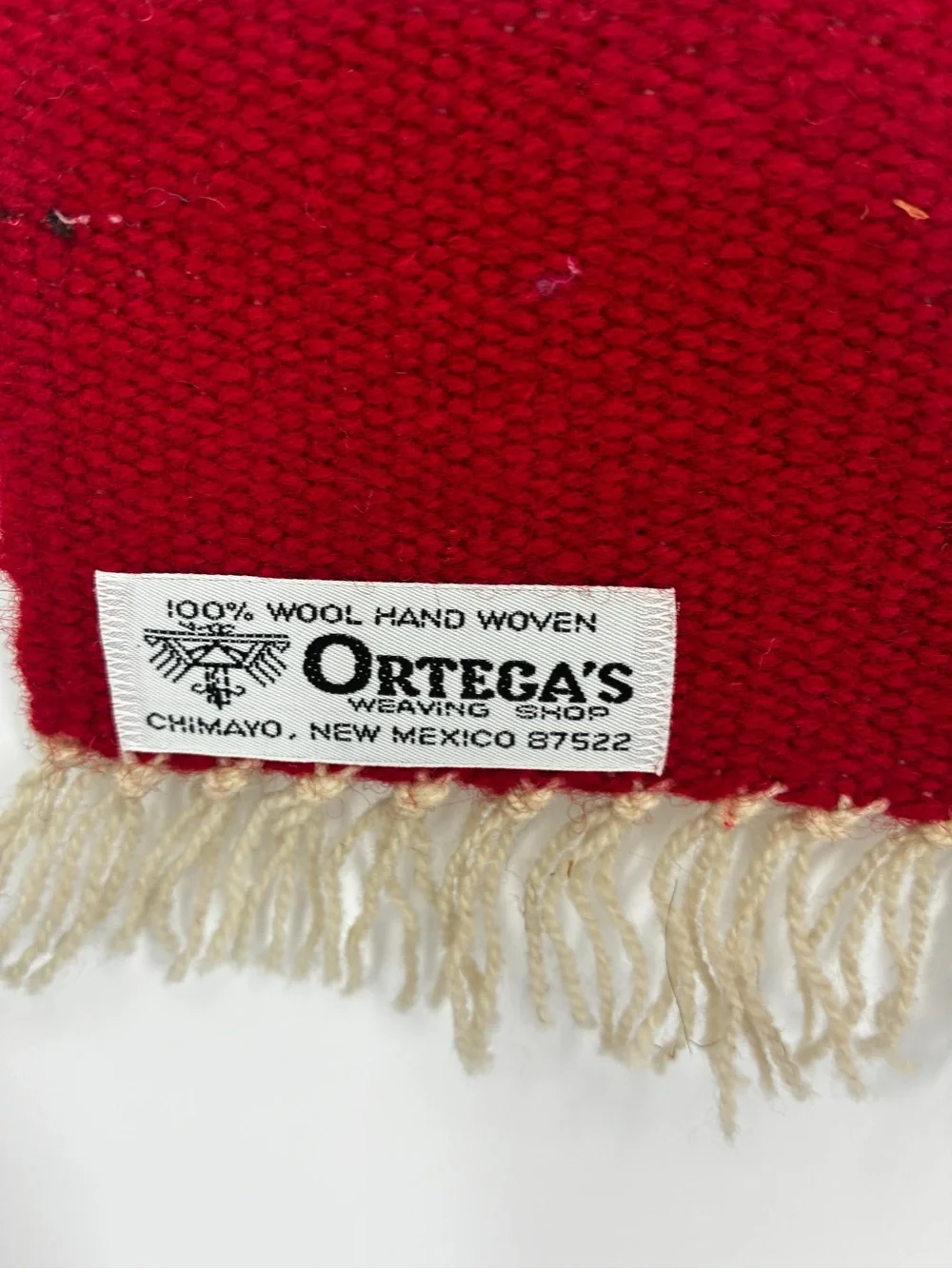 Vintage Ortega's Chimayo Handwoven Wool Southwest Table Runner 58”